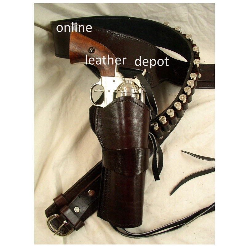 Western Cowboy Leather Rigs Ammo Loops  Leather Holster Cartridge Belt  .22/ .32/ .38/ .44/ .45/ .357