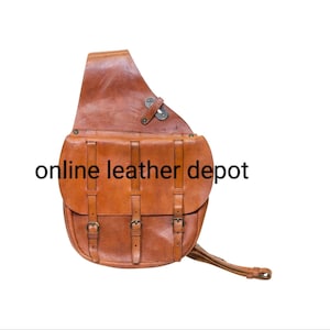 Western Saddle Bag Motorcycle Side Storage Saddles Bag Western Tooled Leather Hand Carved Motorbike Bags