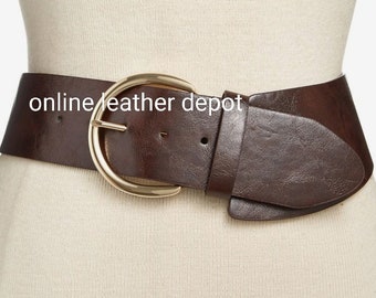 Vintage Lock Belt Buckle Classic Solid Color Elegant Dress Girdle For Women & Girls