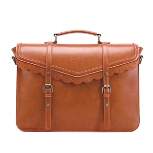 Borsa per laptop e borsa a tracolla in stile occidentale intagliata a mano in pelle pieno fiore