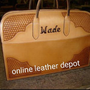 Borsa per laptop e borsa a tracolla in stile occidentale intagliata a mano in pelle pieno fiore