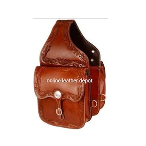 Western Saddles Bag Western Tooled Leather Hand Carved Motorbike Bags