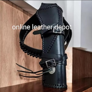 ウエスタンレザーカートリッジベルト、弾薬ループとハンマーストラップ付き、リボルバーホルスターガンカバーを固定します。.22 .32 .357 .38 .44 .45