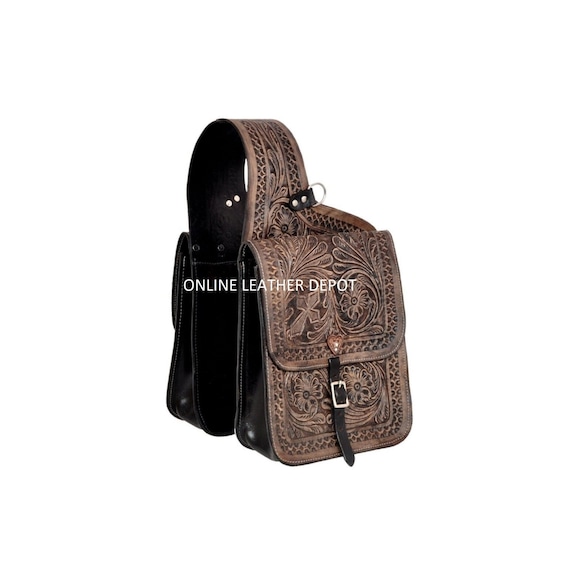 Western Saddle Bag Motorcycle Side Storage Saddles Bag Tooled