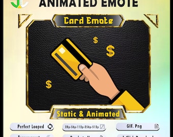 Animated Credit Card Emote: Twitch, Discord, YouTube (GIF)