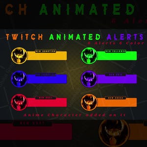 Anime Alert Pack | Animated Twitch, Kick, YouTube - Animated Anime Alerts for Streamers