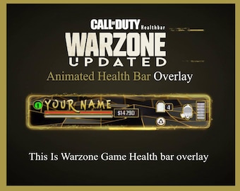 Gold Animated Health Bar Overlay: Customizable Stream Overlay (WEBM)