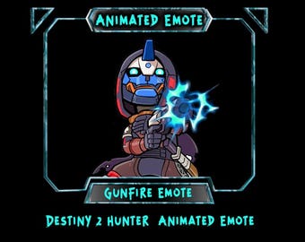 Animated Gunfire Emote: Space Hunter GG Emote (Twitch, Discord, YouTube)