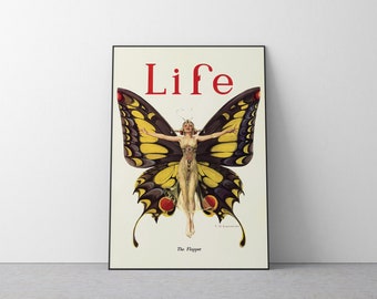The Flapper Butterfly Girl | Life Magazine Cover From 1922 | Art Deco ...