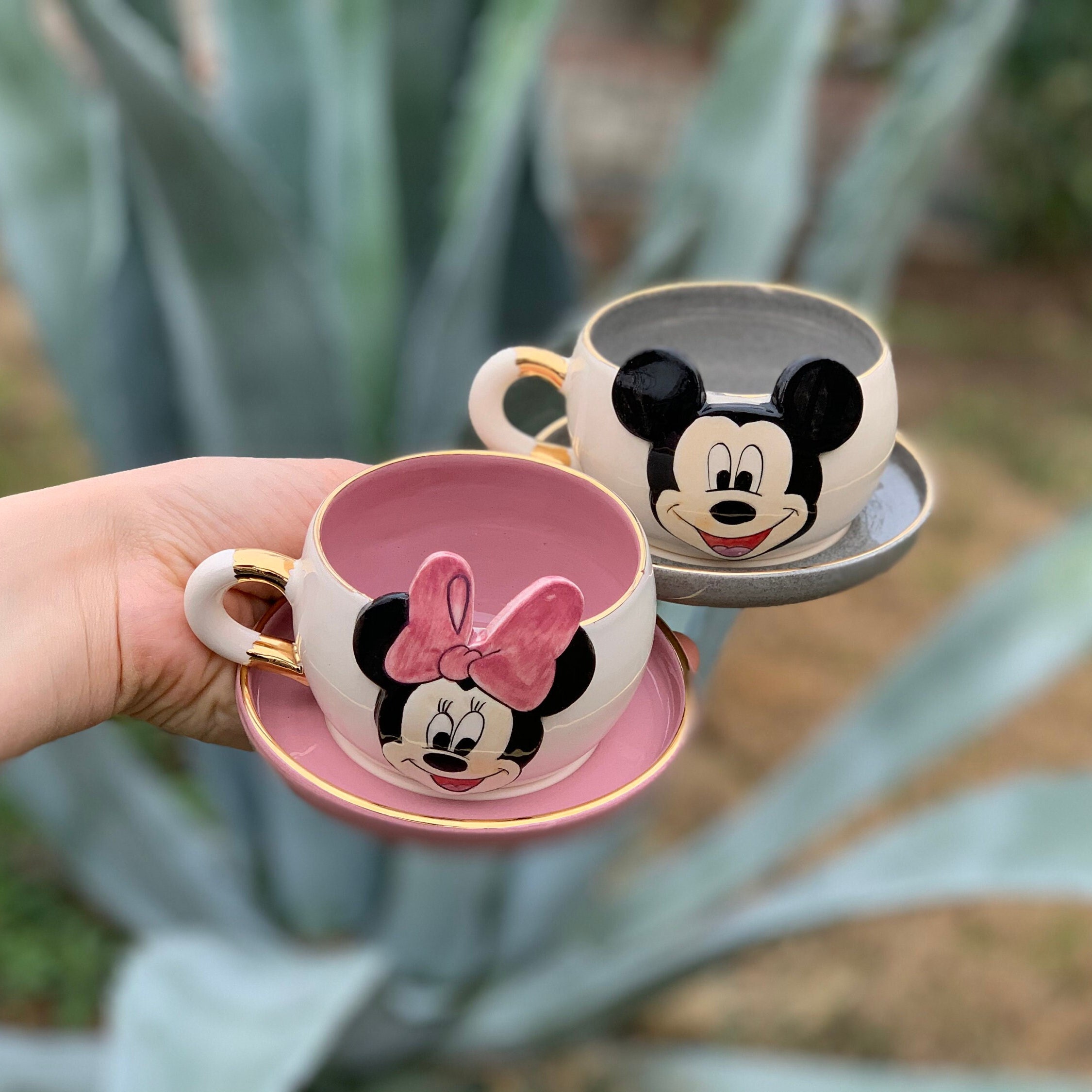 Disney Mickey and Minnie Kissyface Mugs, Set of 2