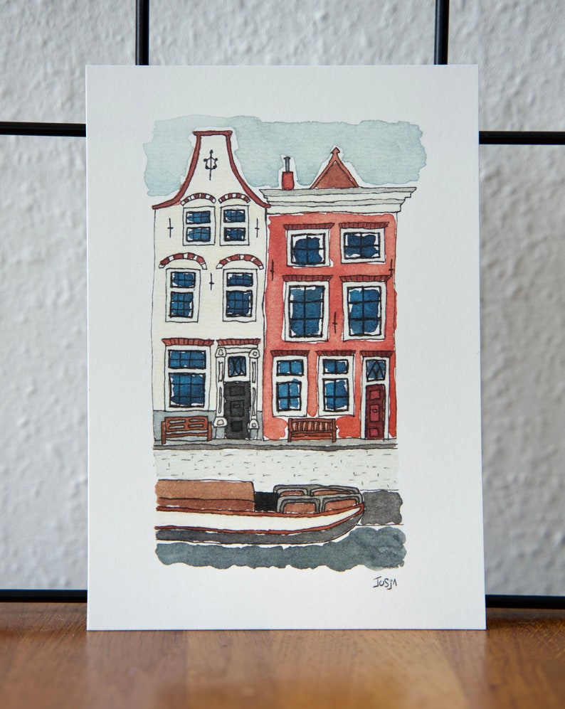 Kaarten Set Leiden Aquarel/waterverf en Inkt Illustratie afbeelding 3