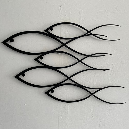 Metal Fish Family Wall Art Metal Wall Decor Metal Wall Etsy