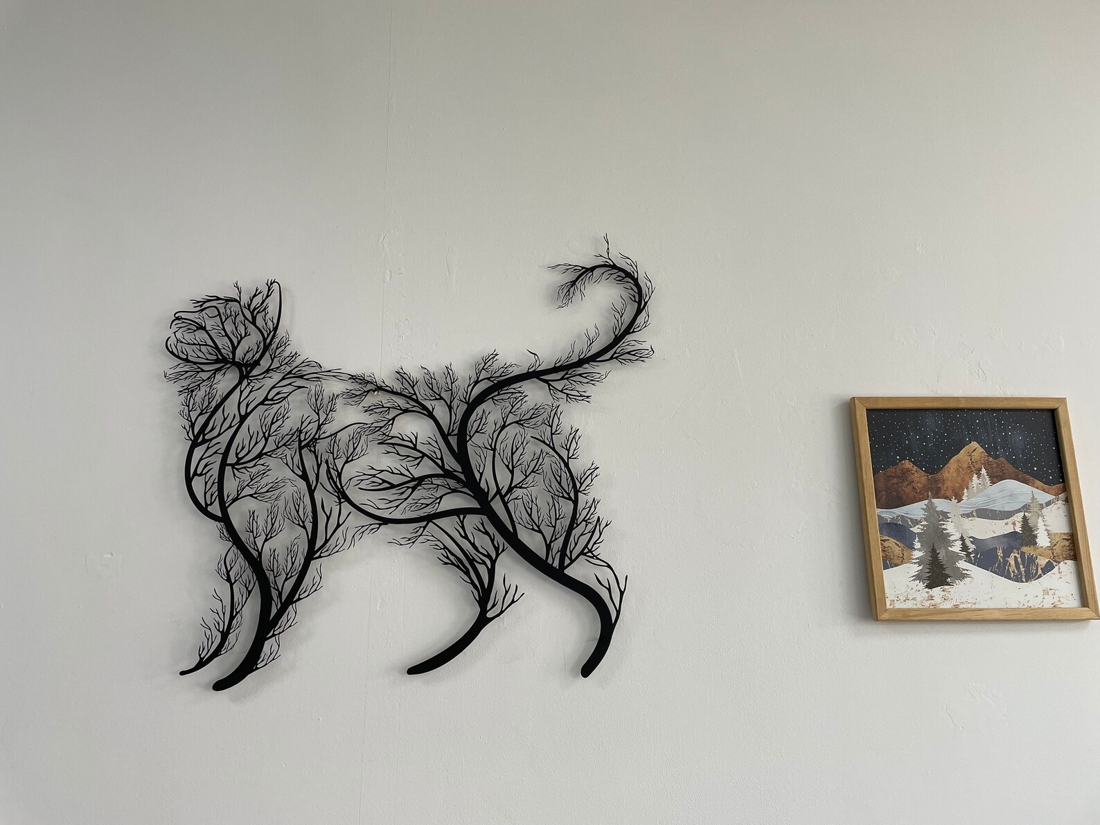 Metal Cat Wall Art Tree and Cat Wall Decor Home Living Room Etsy UK