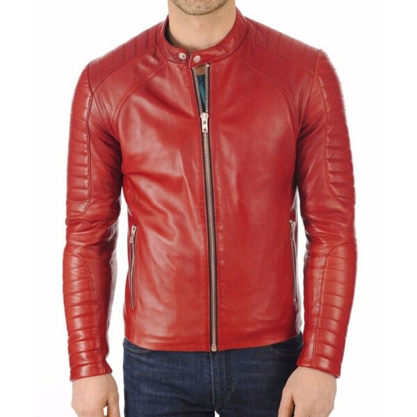 Red Leather Jacket - Etsy