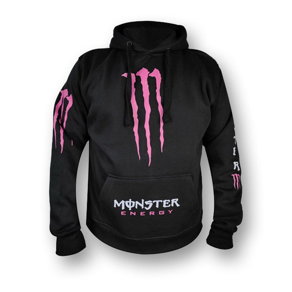Monster Energy Pink Hoodie Handmade Fleece Pink Monster - Etsy