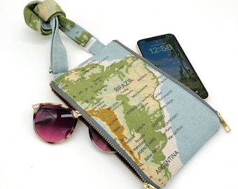 Travel bag for cell phone sunglasses documents with or without wallet