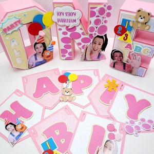 Ms Rachel birthday party /Creative Stationery Set for Baby&#39;s First Birthday / One Letters, Happy Birthday Banner /one High Chair Banner