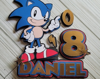 Kuchendeckel Sonic / Sonic Cake Topper / Sonic Birthday / Party Sonic / Sonic Dekor / Decoracion de Fiesta Sonic / Igel Geburtstag / Sonic