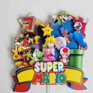 Mario Cake topper, Super mario Cake topper, Decoracion de Mario Bross, Saper Mario Cake topper, Super Mario Birthday Party