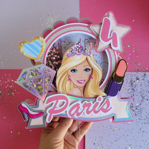 Barb cake topper, Princess Cake Topper, Doll Cake Topper, Doll birthday party, princess decor, princess, princess Cake topper shaker