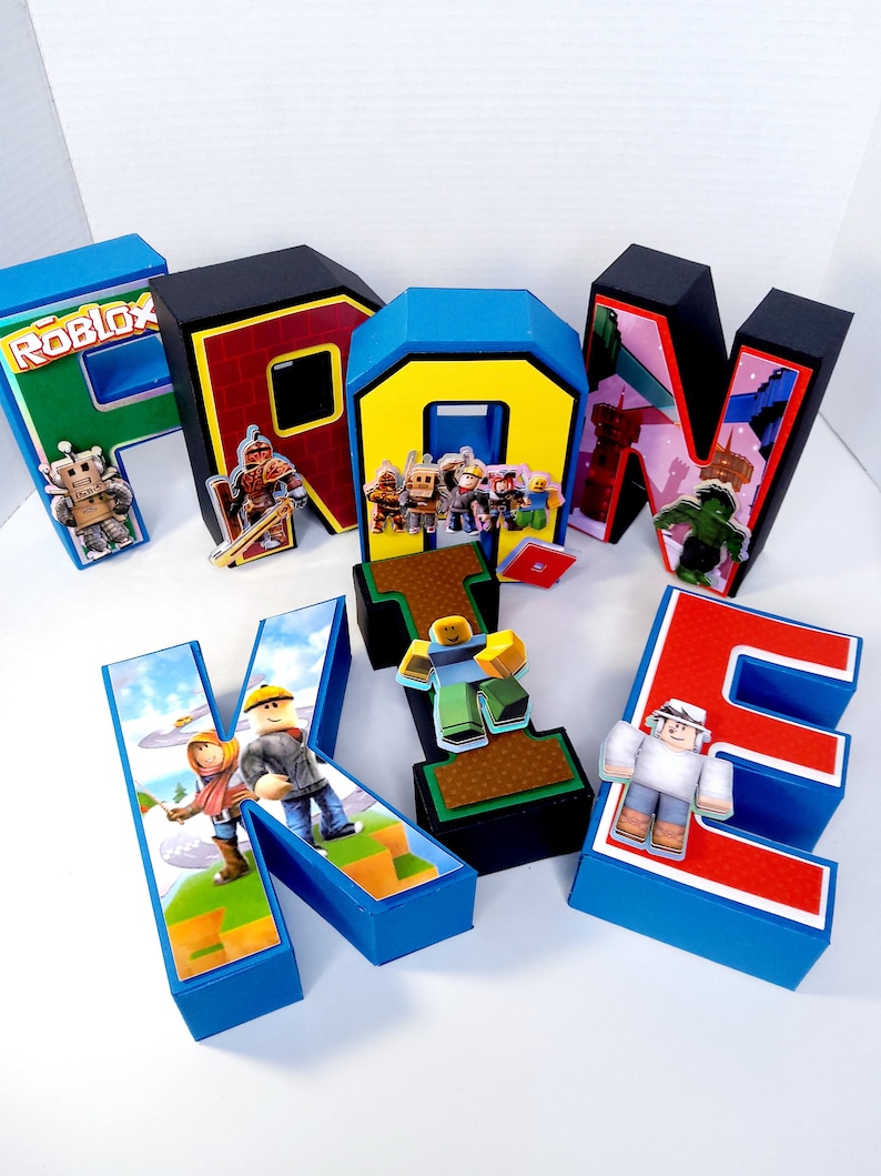 3D-bokstäver Roblox, Roblox 3D-bokstäver, Belysning R9blox-dekorationer, Roblox-födelsedag, Roblox-partydekor, Roblox-dekoration bild 10