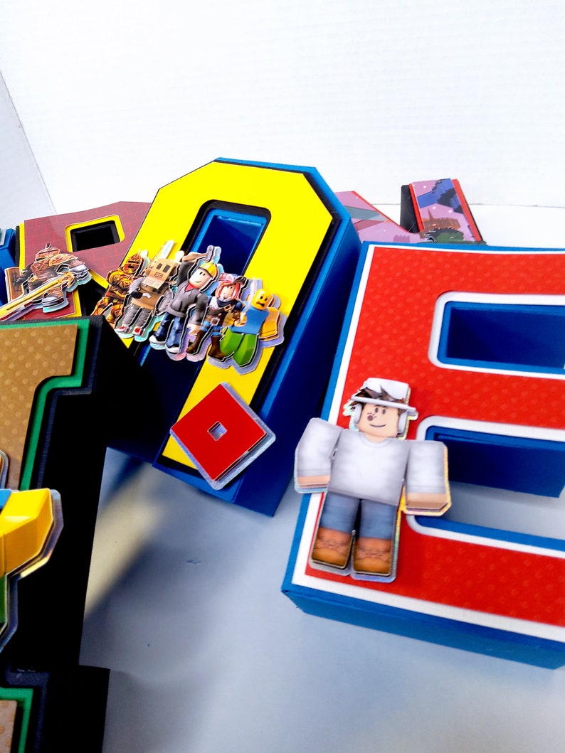3D-bokstäver Roblox, Roblox 3D-bokstäver, Belysning R9blox-dekorationer, Roblox-födelsedag, Roblox-partydekor, Roblox-dekoration bild 5