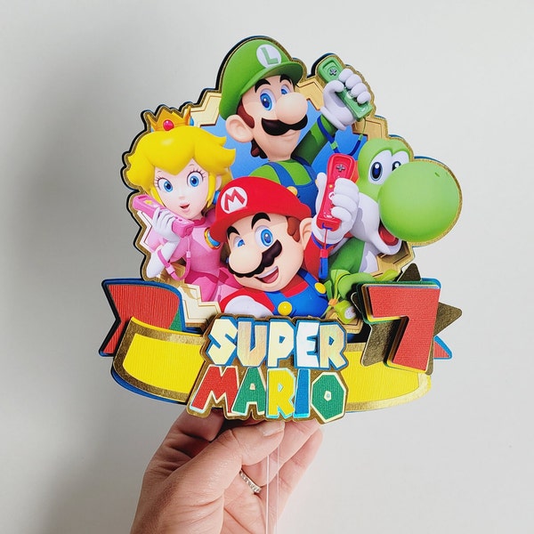 Super Mario  Bros Cake topper, Mario  Bros cake Topper, Super Mario Birthday Party