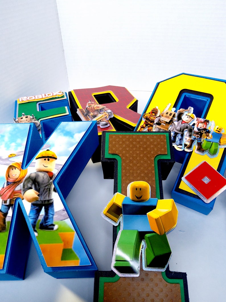 3D-bokstäver Roblox, Roblox 3D-bokstäver, Belysning R9blox-dekorationer, Roblox-födelsedag, Roblox-partydekor, Roblox-dekoration bild 6
