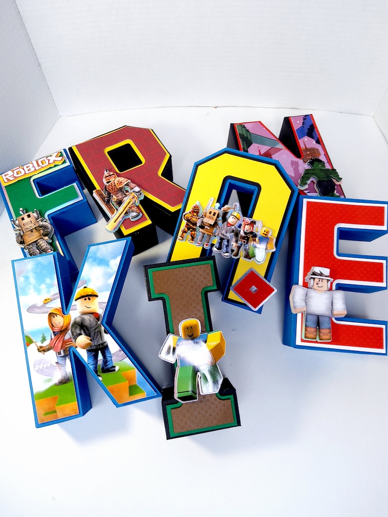 3D-bokstäver Roblox, Roblox 3D-bokstäver, Belysning R9blox-dekorationer, Roblox-födelsedag, Roblox-partydekor, Roblox-dekoration bild 4