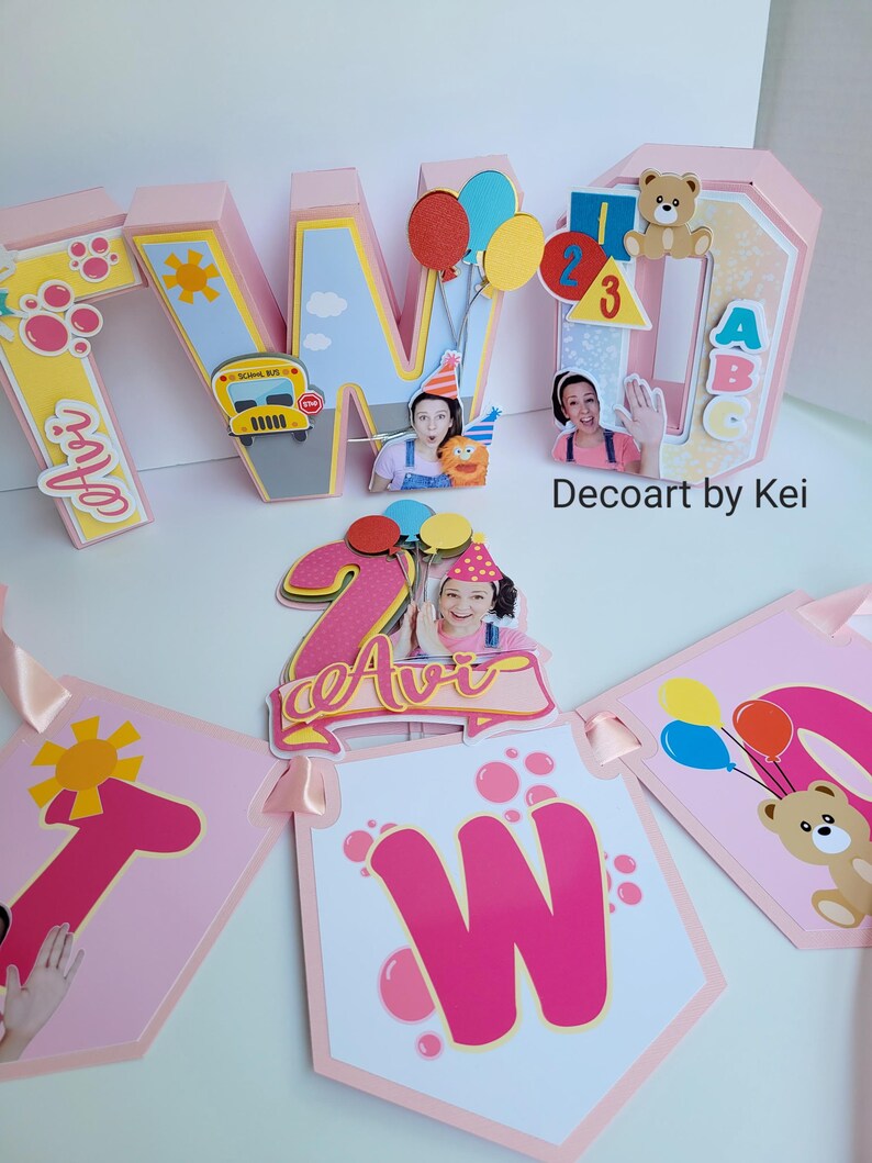 Ms Rachel Inspired TWO Letters 3D, Second Birthday Decor, Baby Learning ...
