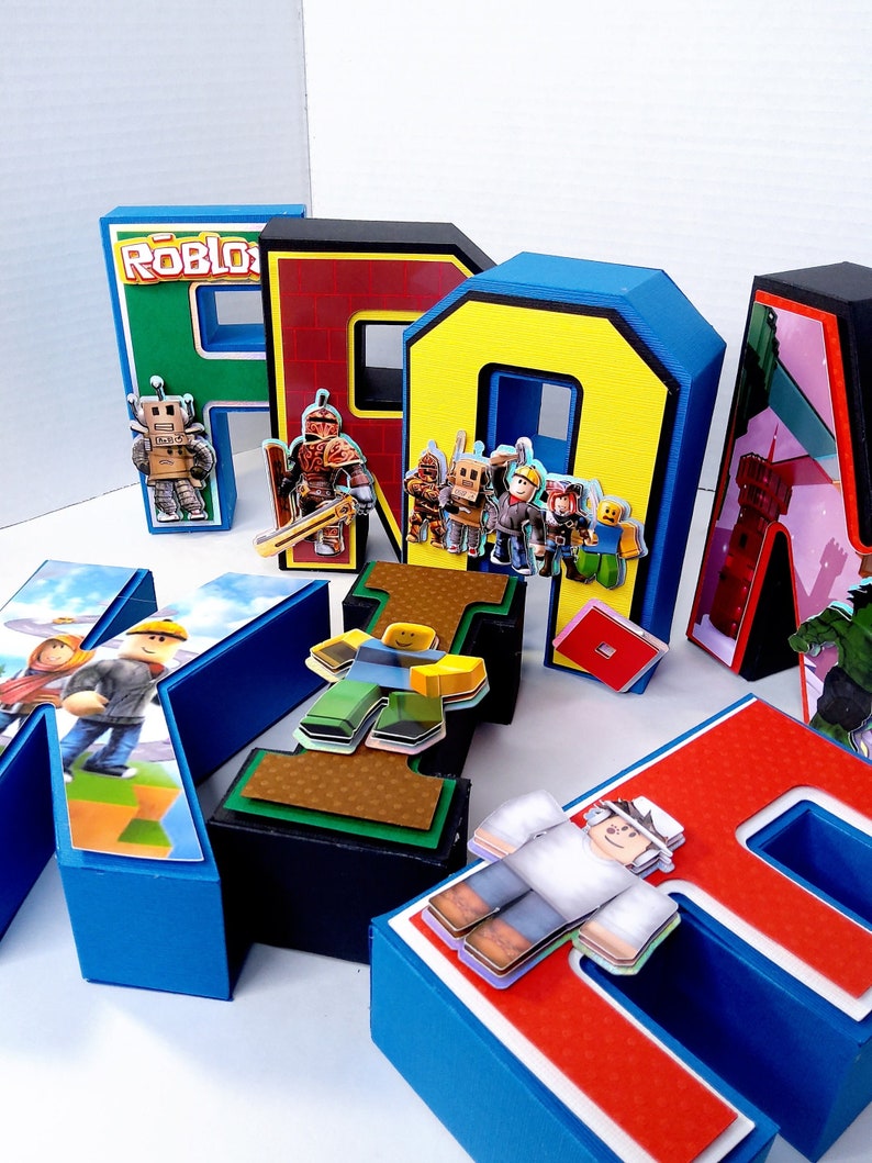 3D-bokstäver Roblox, Roblox 3D-bokstäver, Belysning R9blox-dekorationer, Roblox-födelsedag, Roblox-partydekor, Roblox-dekoration bild 7