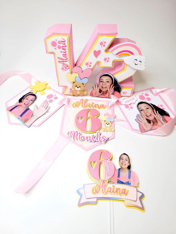 Ms Rachel Inspired Half Birthday Decorations, 6 Months Cake Topper, High Chair Banner, 1/2 Number Sign, Baby Half Birthday Cake Smash Decor