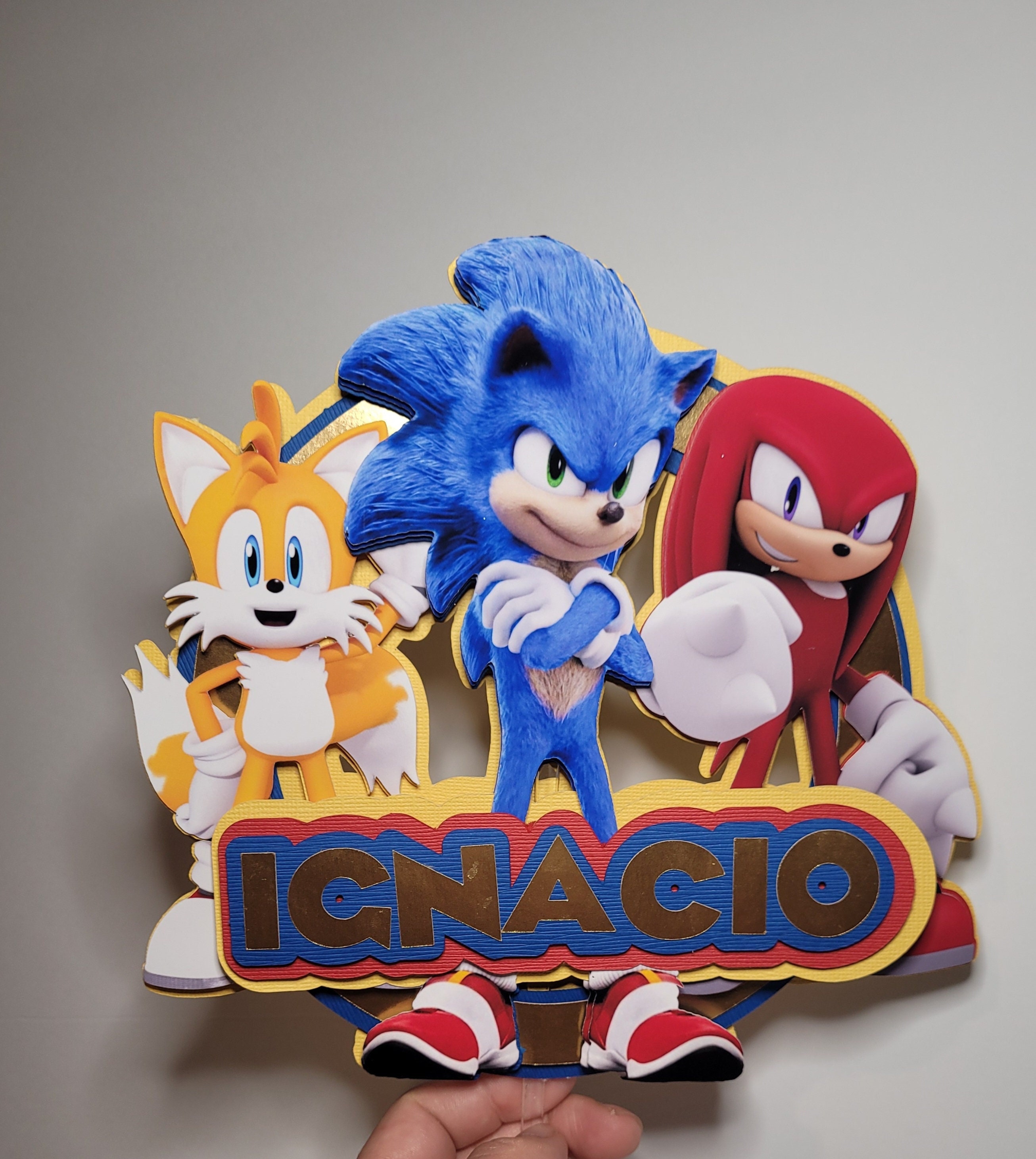 ▷Sonic Cake Topper, Banderin Sonic