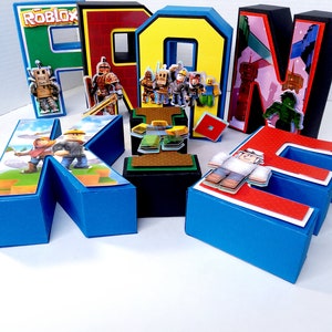 3D-bokstäver Roblox, Roblox 3D-bokstäver, Belysning R9blox-dekorationer, Roblox-födelsedag, Roblox-partydekor, Roblox-dekoration bild 2
