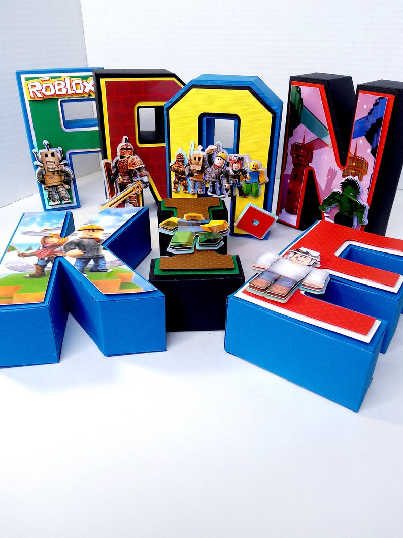 3D-bokstäver Roblox, Roblox 3D-bokstäver, Belysning R9blox-dekorationer, Roblox-födelsedag, Roblox-partydekor, Roblox-dekoration bild 2