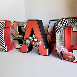3D letters disney Cars, cars 3D letters, Lighting McQueen decorations, cars Birthday, Ligting McQueen party decor , decoracion Rayo McQueen