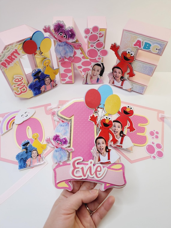 Ms Rachel Inspired First Birthday Decorations, Cake Topper, High Chair Banner ONE, 3D ONE Letters 6", Baby Learning Theme 1st Birthday Decor