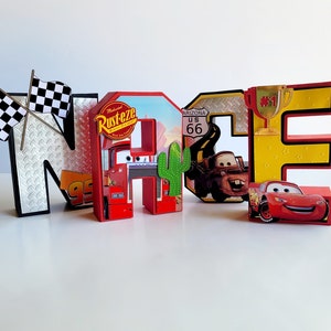 3D letters disney Cars, cars 3D letters, Lighting McQueen decorations, cars Birthday, Ligting McQueen party decor, Lightning McQueen decoration