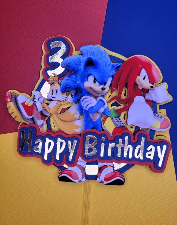 Sonic Cake Topper / compleanno sonico / sonic birthday party / cake topper  de Sonic / sonic a tema compleanno / sonic the hedgehog cake topper / -   Italia