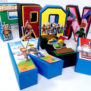 3D letters Roblox, Roblox 3D letters, Lighting R9blox decorations, Roblox Birthday, Robloxbparty decor, Roblox decoration