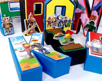 3D letters Roblox, Roblox 3D letters, Lighting R9blox decorations, Roblox Birthday, Robloxbparty decor, Roblox decoration