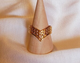 Large men's or women's ring, adjustable golden ring, elegant ring, fashion, stylish, trendy, stainless steel ring - Christmas gift idea