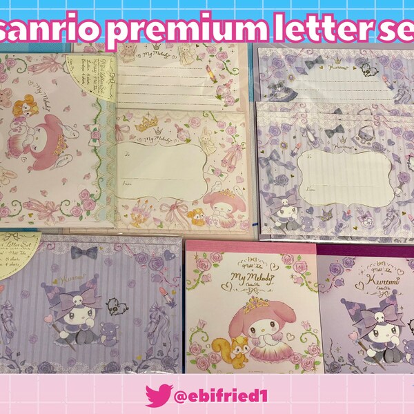 Sanrio x Miki Takei Kawaii Stationery Set (40+ pcs) : My Melody + Kuromi Cute Letter Writing Pack, Made In Japan LIMITED PREMIUM