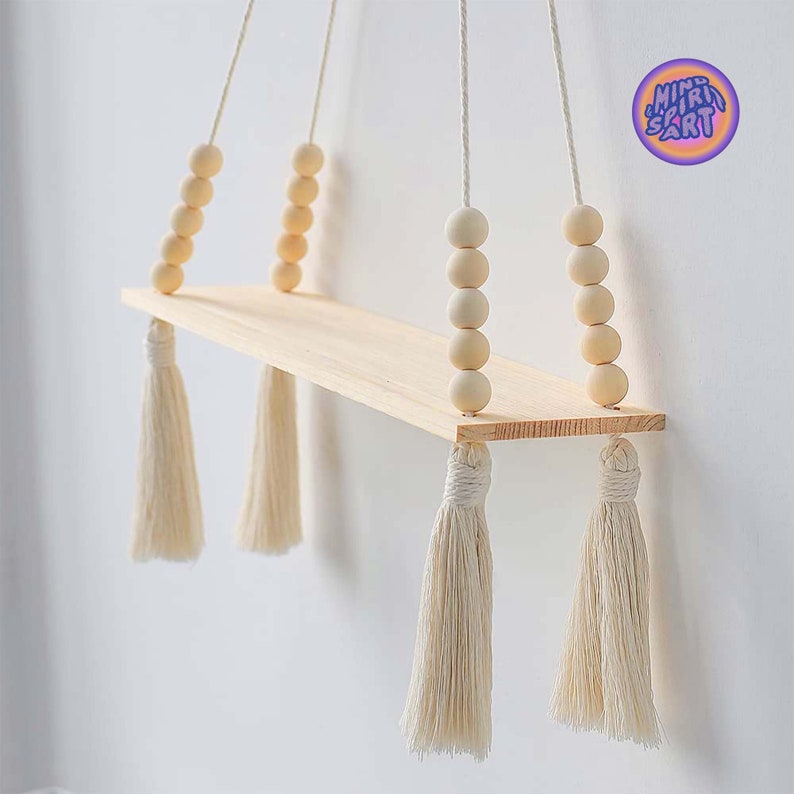 Hanging Shelf Boho Hanging Shelves Hanging Planter Hanging Etsy