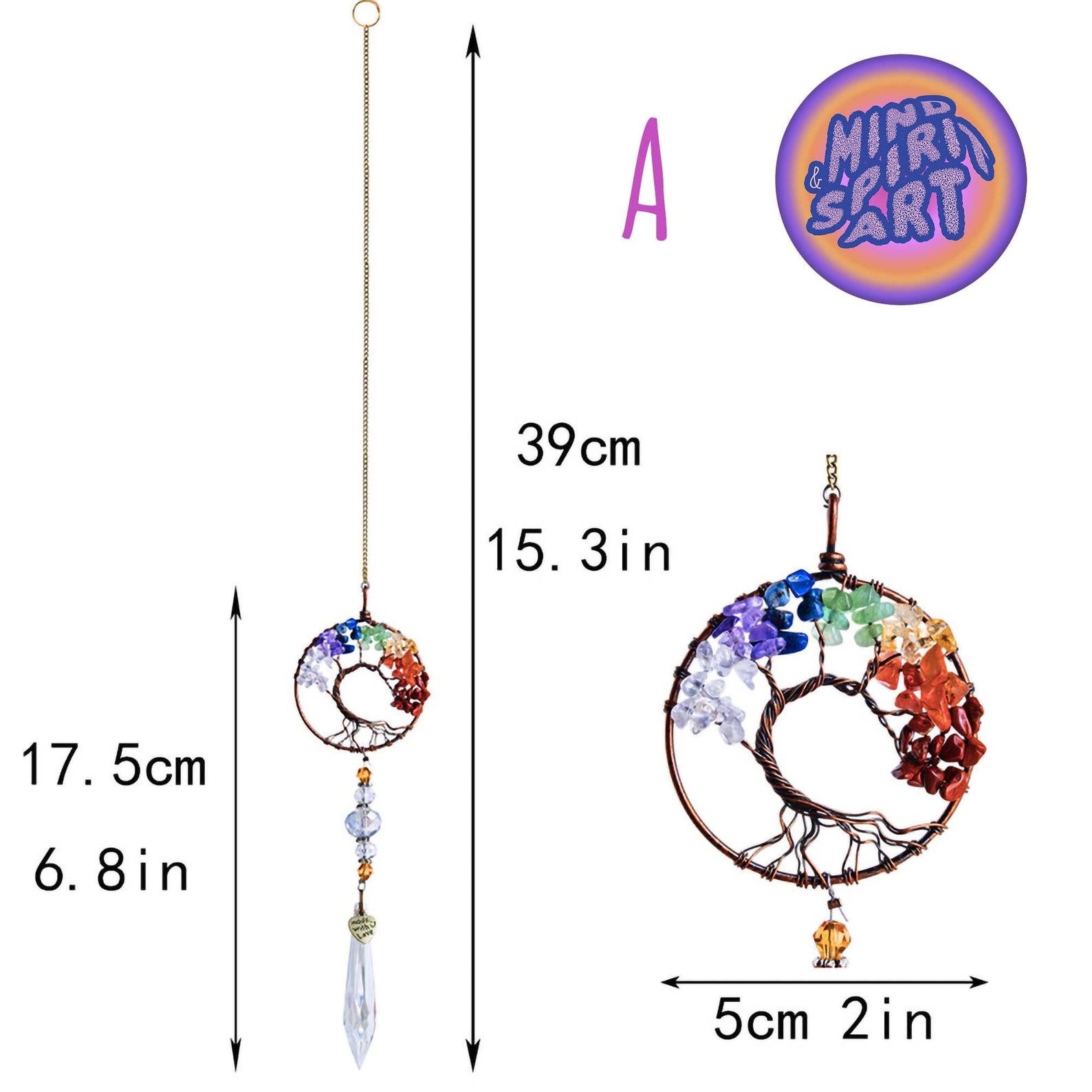 Tree of Life Sun Catcher Hanging Crystal Prism Rainbow Etsy