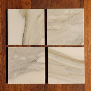 Set of 4 Calacatta Gold Marble Coasters