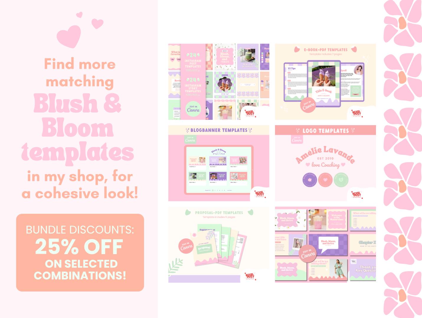 Blush Bloom Invoice Template: Editable Canva Quotes for Coaches ...