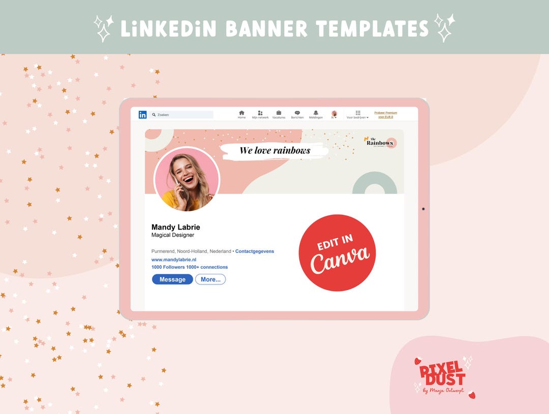 Customizable Linkedin Banners for Canva | Colorful Linkedin Banner ...