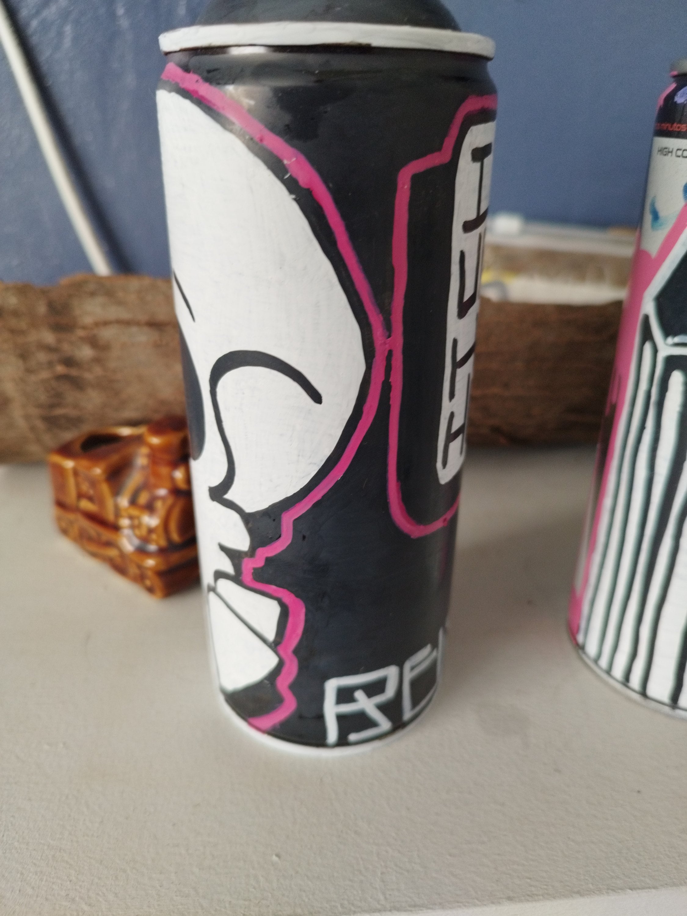 Cartoon Skull Spray Can Street Art Etsy UK