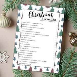 Editable Christmas Bucket List, Printable Winter Bucket List, Christmas ...